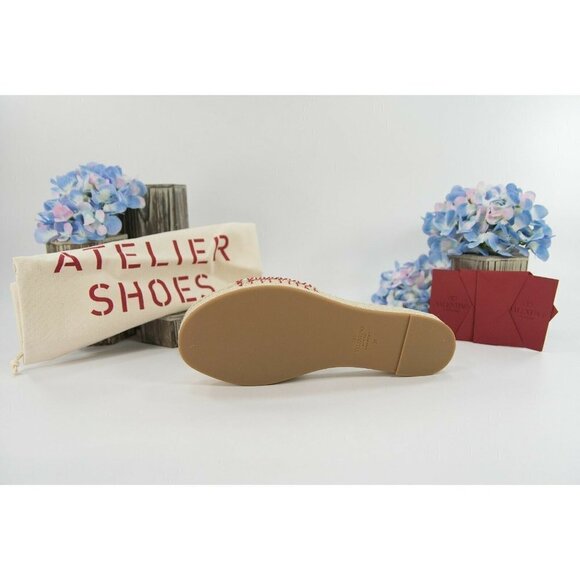 Valentino Atelier Eyelet Logo Espadrille Flatform Sandal 38 NIB - Picture 6 of 6